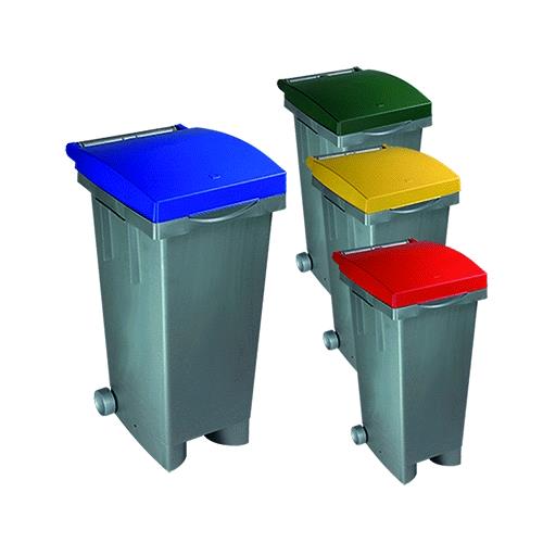 BIDONE RIFIUTI IMMONDIZIA 'TATA COLOR'  Lt. 80  - coperchio blu