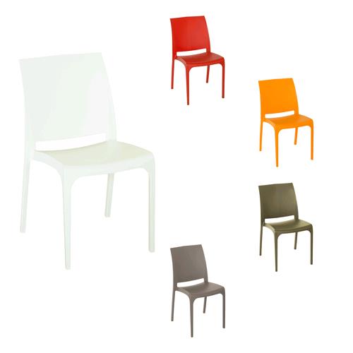 SEDIA DA GIARDINO IN POLIPROPILENE 'VOLGA'  marrone Dimensioni: cm.46x54xh.80