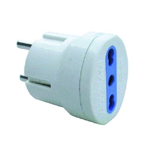 Adattatore Singolo Schuko  - Presa: 2P + T 16A Bipasso.Spina: 2P + T 16A Schuko