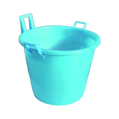 Mastello Casalingo 3 Manici  Ø 60 Cm - 80 Lt - In Polipropilene Azzurro