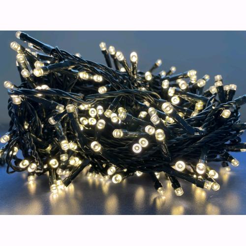 Serie Luci Natale 300 Led Luce Calda Giochi Luce Filo 17 mt Uso Esterno D1980