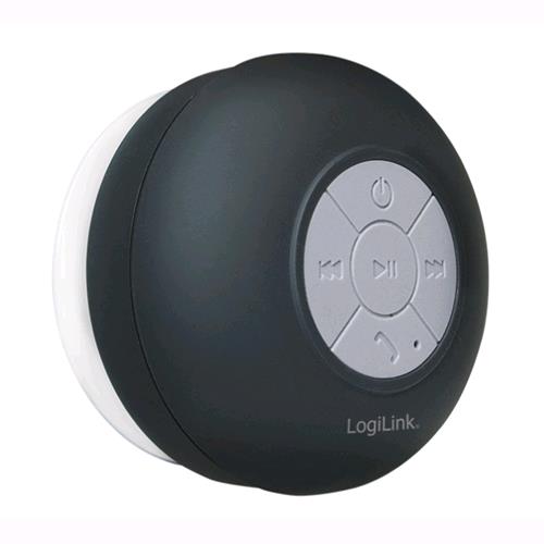 Logilink Speaker Portatile Bluetooth Wireless IPX4 con Ventosa Nero