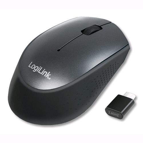 Logilink Mouse Ottico Wireless Ricevitore USB-C 1200dpi Nero