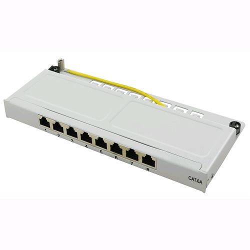 Logilink Mini Panello Patch Cat.6A,  schermato, 0,5U, 8 Porte, Grigio