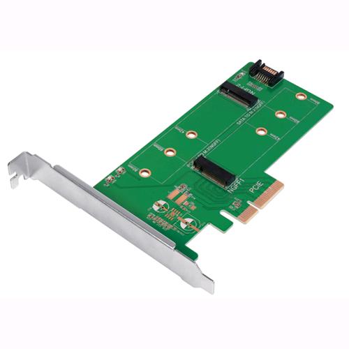 Logilink Doppio Adattatore PCIe M.2 per SSD SATA e PCIe SATA