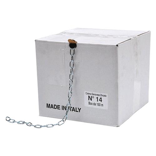 CATENA GENOVESE IN SCATOLA n.14 mm 2,2 x mt 150 Ømm 15,1 x 5,5