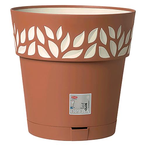 VASO TONDO 'CLOE' ø 20 x h.19 - terra ombra/vanilla