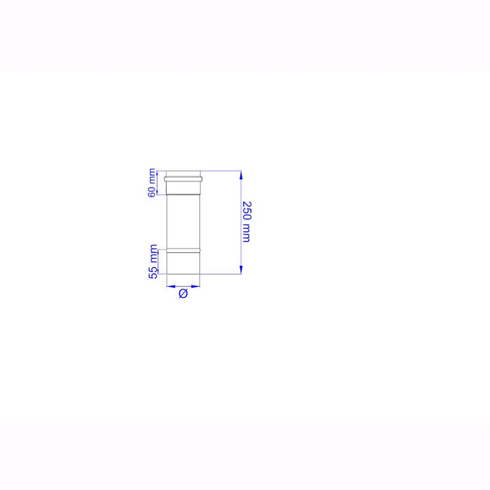 Tubo per Stufa a Pellet Acciaio rivestito con smalto porcellanato 25H cm 10 Ø cm - PNL1002