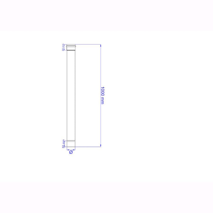 Tubo per Stufa a Pellet Acciaio rivestito con smalto porcellanato 100H cm 8 Ø cm - PNL800