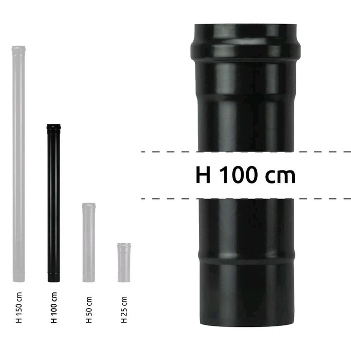 Tubo per Stufa a Pellet Acciaio rivestito con smalto porcellanato 100H cm 10 Ø cm - PNL1000