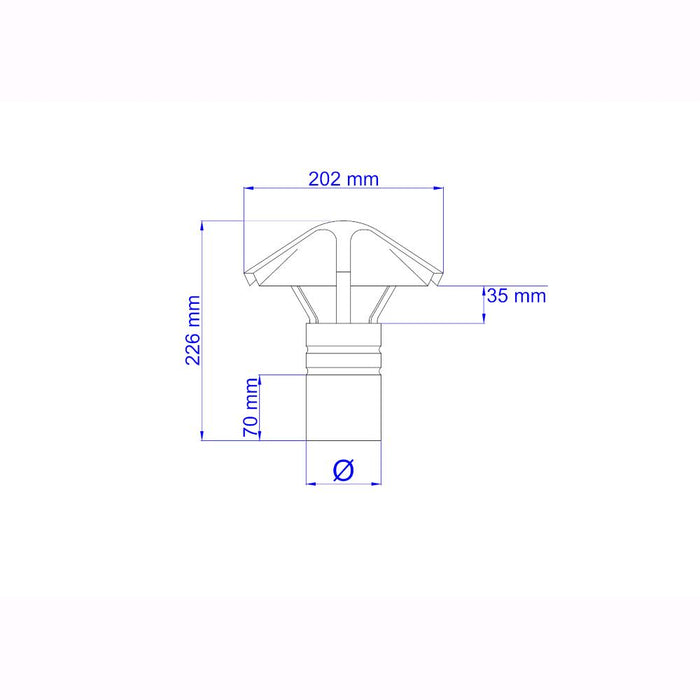 Fumaiolo per Tubi Stufa a Pellet Acciaio rivestito con smalto porcellanato 8 Ø cm - ZN812